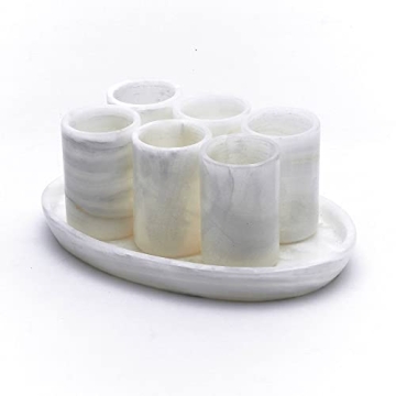 Handmade Artistic Onyx Stone Shot Glasses Set for Parties