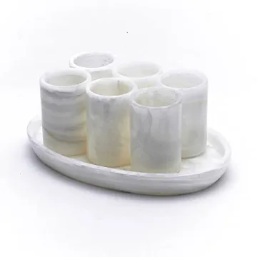 Handmade Artistic Onyx Stone Shot Glasses Set for Parties