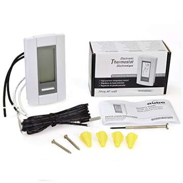 HeatTech Electric Radiant Floor Heating Mat Kit System 120V, Radiant Floor Heat Heating Mat System w/AUBE 7-day Programmable Floor Sensing Thermostat w/Floor Sensor for Bathroom Tile Stone