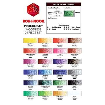 Koh-I-Noor Progresso Woodless Colored 24-Pencil Set