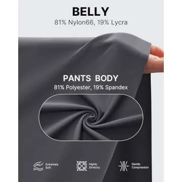 G4Free Pregnancy Pants for Women Maternity Outfits Dress Work Pants Stretchy High Waist Yoga Pants with Pockets Winter Wide Leg Trousers (Dark Gray,L,30")