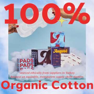 August Organic Panty Liners for Women & Anyone Who Menstruates, Made with Organic Cotton, HSA FSA El...