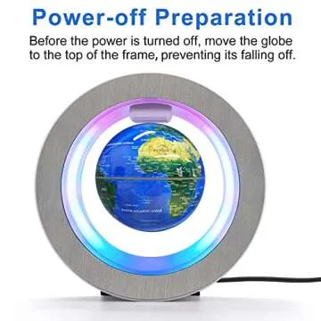 Flagest Magnetic Levitation Floating Globe - Levitating O Shape Globe with LED Lights for Educational Home Office Desk Decor - Birthday Holiday Party Item (4Inches Globe