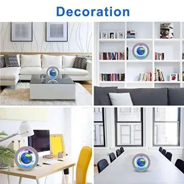 Flagest Magnetic Levitation Floating Globe - Levitating O Shape Globe with LED Lights for Educational Home Office Desk Decor - Birthday Holiday Party Item (4Inches Globe