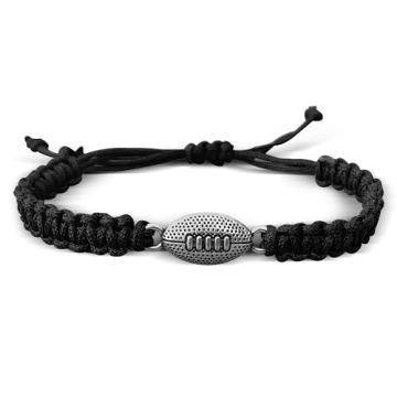 Sportybella Adjustable Paracord Football Bracelet - Unisex Charm Bracelet with Football