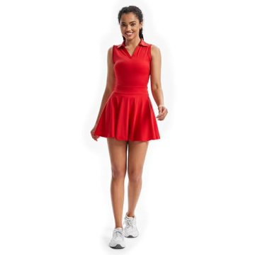 Stylish Golf Tennis Dress for Active Women in Red