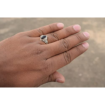 Elegant Black Onyx Stone Ring - Handmade 925 Sterling Silver