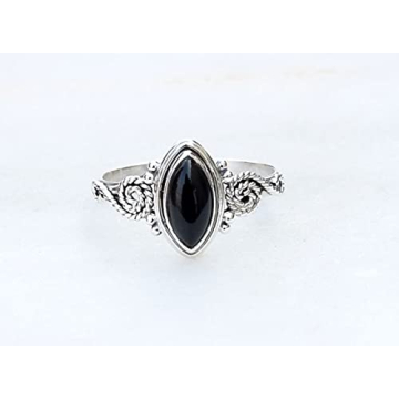 Elegant Black Onyx Stone Ring - Handmade 925 Sterling Silver