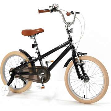 montresor Toddler Bike, Bicycle for Kids 3-5 Year with Removable Training Wheels, Bell, Kickstand, Basket, 16 inch, Birthday Gift for 4 Year Old Little Girl, Pink