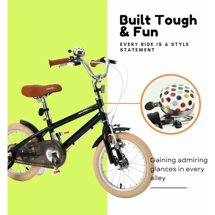 montresor Toddler Bike, Bicycle for Kids 3-5 Year with Removable Training Wheels, Bell, Kickstand, Basket, 16 inch, Birthday Gift for 4 Year Old Little Girl, Pink