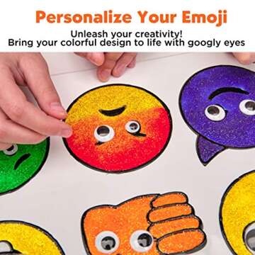 Creativity for Kids Emoji Window Art - Paint Your Own DIY Window Art Craft Kit for Kids, Multi, 1 Count (Pack of 1)