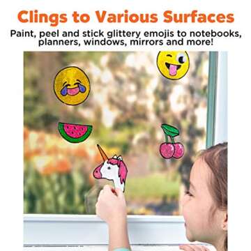 Creativity for Kids Emoji Window Art - Paint Your Own DIY Window Art Craft Kit for Kids, Multi, 1 Count (Pack of 1)