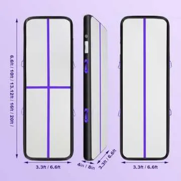 Inflatable Gymnastics Mat 10ft/13ft/16ft/20ft/ Air Tumbling Track Mats 4/8 inches Thick for Home Use...