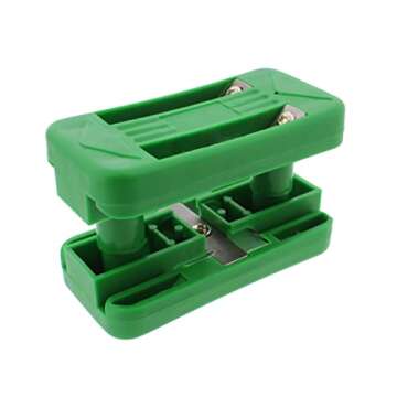 DCT Wood Veneer Double Edge Banding Trimmer, 1/2 to 1in – Spring-Loaded 6 Blade Band Trimming Tool for Plywood Edges