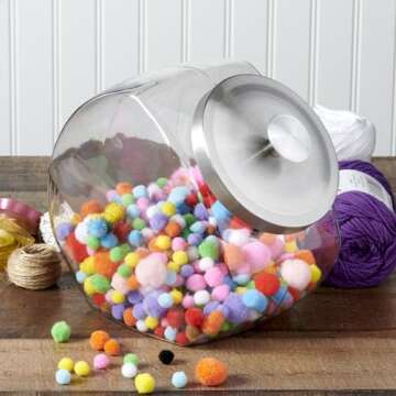 Anchor Hocking Penny Candy Jar 1 Gallon Glass Jar with Lid, Set of 2 Jars