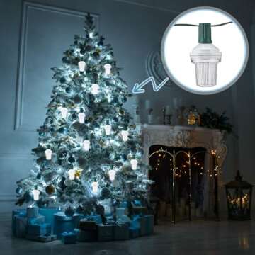 Rossesay 4 Pcs 120v Strobe C9 Christmas Lights Bulbs Outdoor Waterproof C9 LED Replacement Bulbs E17 Base 6000k Bright Flashing Strobe Light for Indoor Outdoor Yard Xmas Tree Decor(White)