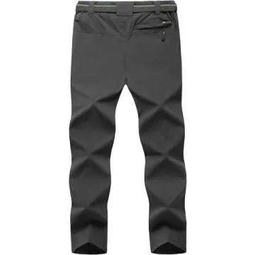 Quick-Dry Men's Hiking Pants with Belt & 5 Pockets