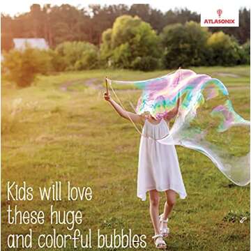 Bubbles Mix Solution for Huge Bubbles 7 Gallons Non Toxic Powder Concentrate Refill for Big Bubble Wands/Machines Safe for Kids and Pets Edible - Summer Outdoor Birthday Fun Party Activity