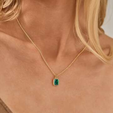 Vrsilver Peridot Necklaces for Women, August Birthstone Necklace for Women Peridot Jewelry August Bi...