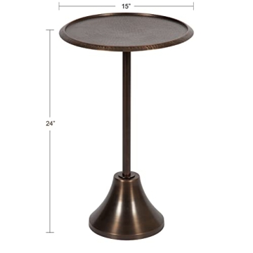 Stylish Kate and Laurel Sanzo Side Table with Hammered Top