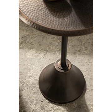 Stylish Kate and Laurel Sanzo Side Table with Hammered Top