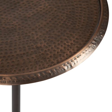 Stylish Kate and Laurel Sanzo Side Table with Hammered Top