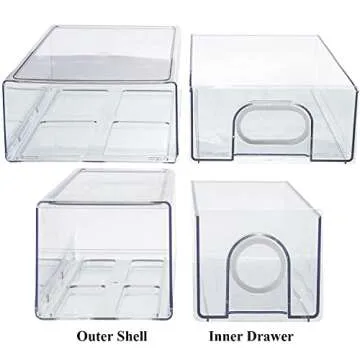 Heavy Duty Refrigerator Organizers - 6 PCS Storage Drawers