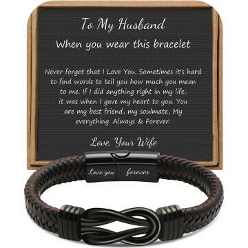 Brown Braided Leather Stainless Steel Infinity Knot Bracelet - A Timeless Gift