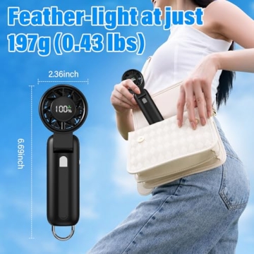 4 in 1 Portable Handheld Fan with Powerful 10000RPM