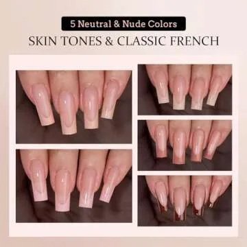 BTArtboxnails XCOATTIPS Press on Nails - French Tip Press on Nails, Long Square Nail Tips False Nails, Skin Tones Soft Gel Nails, Soak Off Acrylic Fake Nails Art Valentines Day Gift