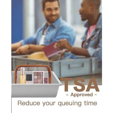 Telena Clear Travel Essentials Toiletry Bags - TSA Approved 2PCS Multifunctional Cosmetic Makeup Pac...