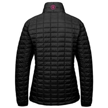 Little Donkey Andy Women's Puffer Jacket, Lightweight Warm Hiking Jacket with Post-Consumer Synthetic Insulation Black XL