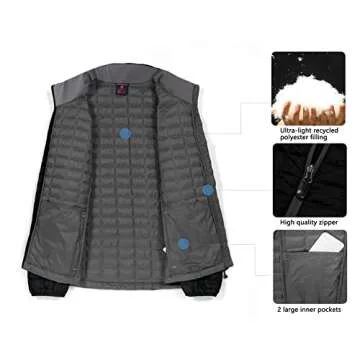 Little Donkey Andy Women's Puffer Jacket, Lightweight Warm Hiking Jacket with Post-Consumer Synthetic Insulation Black XL