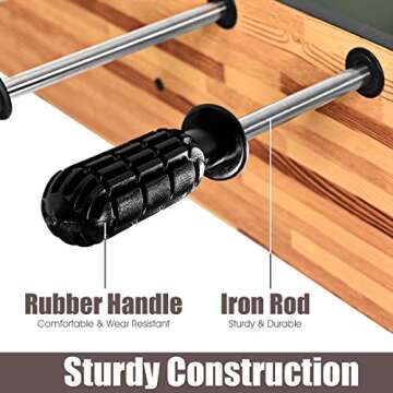 Giantex Multi Game Table, 3-in-1 48" Combo Game Table w/Soccer, Billiard, Slide Hockey, Wood Foosball Table, Perfect for Game Rooms, Arcades, Bars, Parties, Family Night