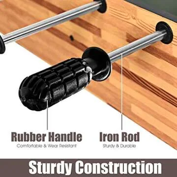 Giantex Multi Game Table, 3-in-1 48" Combo Game Table w/Soccer, Billiard, Slide Hockey, Wood Foosball Table, Perfect for Game Rooms, Arcades, Bars, Parties, Family Night