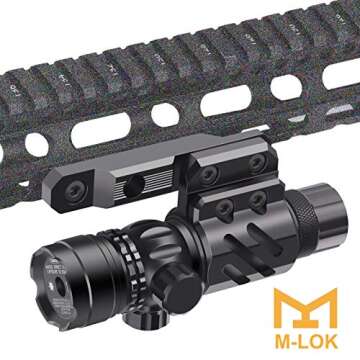 Feyachi GL6 Green Laser Sight with Versatile Mounting ML87 Mlok Rail Mount and Pressure Switch
