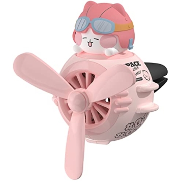 Car Air Freshener Pilot Cat Cute Car Diffuser Rotating Propeller Cartoon Automotive Air Outlet Vent ...