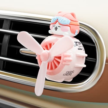 Cute Car Air Freshener with Rotating Cat Pilot