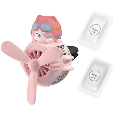 Cute Car Air Freshener with Rotating Cat Pilot