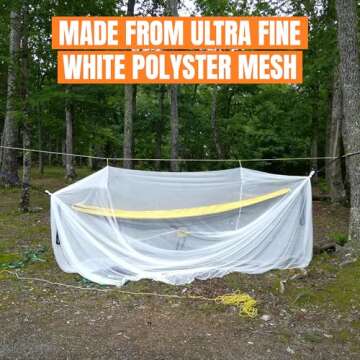 MEKKAPRO Ultra Large Mosquito Net with Carry Bag, Large 2 Openings Netting Curtains | Camping, Bedding, Patio | Carrying Pouch and Hanging Kit