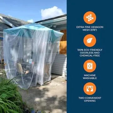 MEKKAPRO Ultra Large Mosquito Net with Carry Bag, Large 2 Openings Netting Curtains | Camping, Bedding, Patio | Carrying Pouch and Hanging Kit