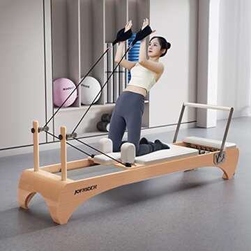 JOYRIDER Pilates Reformer Machine Equipment Pilates Workout Beech Wood Series for Home Use Pilates Y...