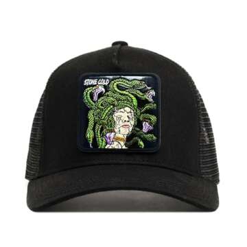 Summer Of "94 - Season 1 - Premium Unisex Adjustable Snapback Mesh Trucker Hat (US, Alpha, One Size, Medusa - Stone Cold)