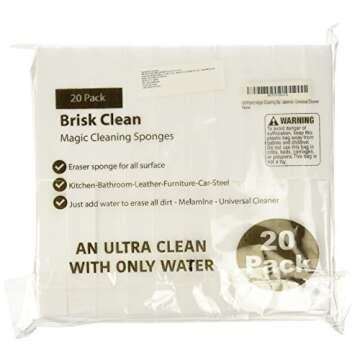 (20-Pack) Magic Cleaning Sponges - Eraser Sponge For All Surfaces - Kitchen-Bathroom-Furniture-Leather-Car-Steel - Just Add Water to Erase All Dirt - Melamine - Universal Cleaner