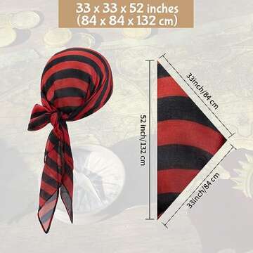 Zando Unisex Pirate Halloween Costumes - Cosplay Bandana & Sash for All