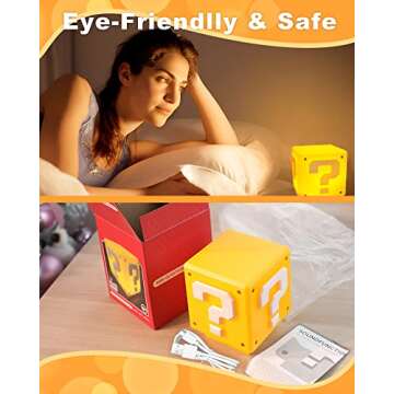 NESIMY Super Bros Toys Illusion Night Light for Kids with Game Sound Effects NightLight Decor Merchandise As Gifts for Kids and Fans