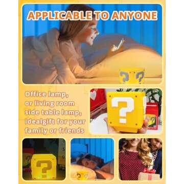 NESIMY Super Bros Toys Illusion Night Light for Kids with Game Sound Effects NightLight Decor Merchandise As Gifts for Kids and Fans