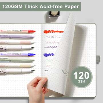 EMSHOI Dotted Notebook - 256 Pages, A5 Size, Thick 120gsm Paper, Green