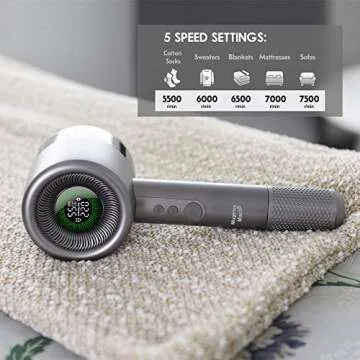 Fabric Shaver Lint Remover Clothes and Furniture - 5 Speeds - Removes Fuzz and Pilling - Bonus Lint Roller - Mugensa Mach5