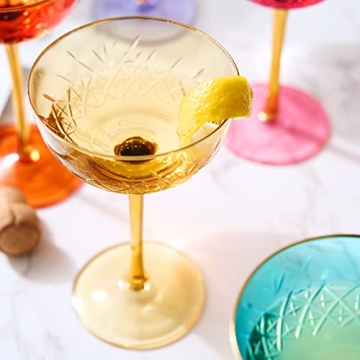 Stunning Vintage Art Deco Coupe Glasses Set for Celebrations